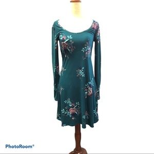 Colorful Mudd Turquoise Blue Floral Dress Size‎ XS EUC